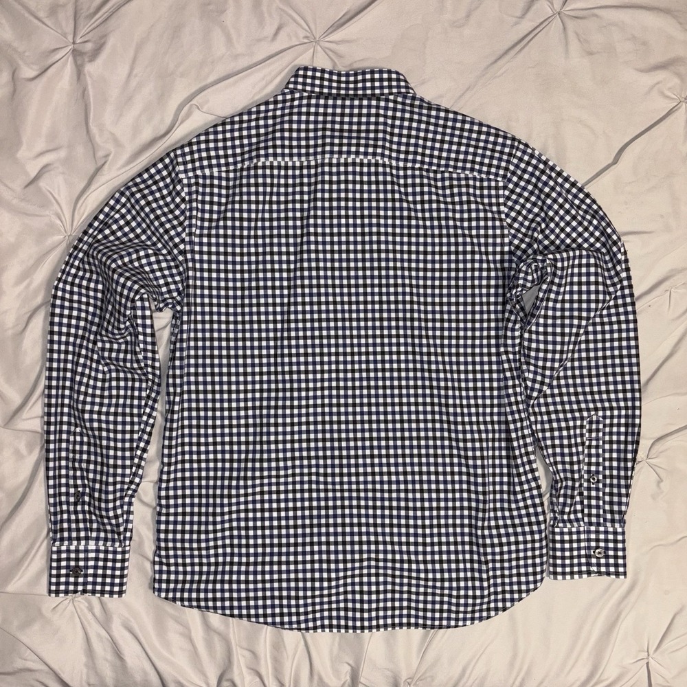 UNTUCKIT Button Down Shirt Mens Large Blue White Gingham Slim Fit Cotton UT35075 - Picture 5 of 9